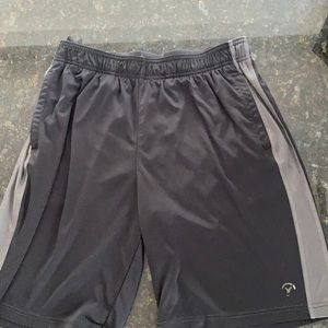 American Eagle men’s gym shorts. Black with grey.